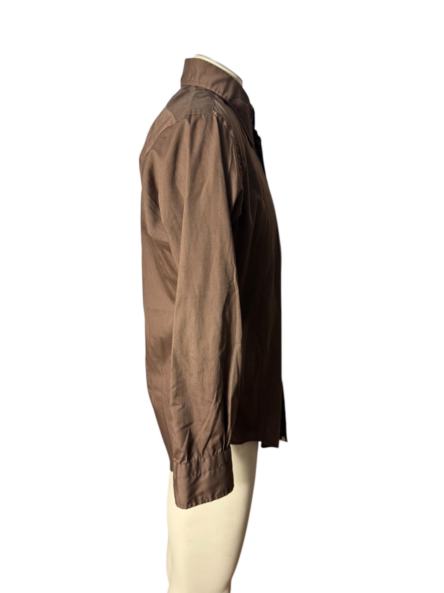 Vintage 70's brown men's shirt 32 Norman