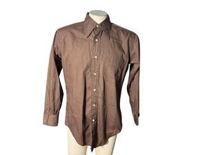 Vintage 70's brown men's shirt 32 Norman