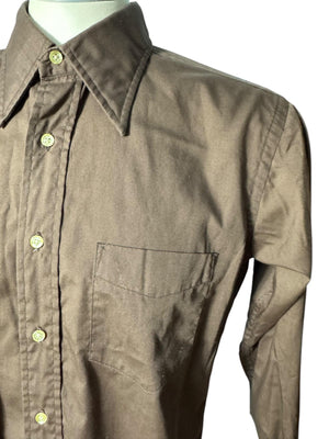 Vintage 70's brown men's shirt 32 Norman