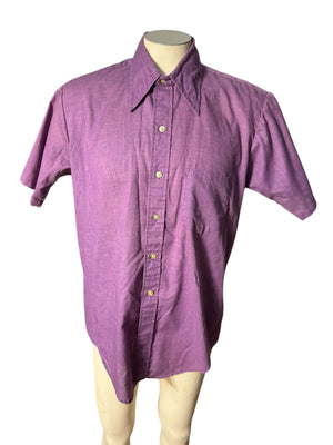 Vintage 70's men's purple dress shirt L Royal Knight
