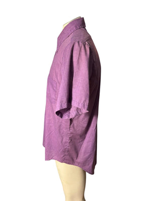 Vintage 70's men's purple dress shirt L Royal Knight