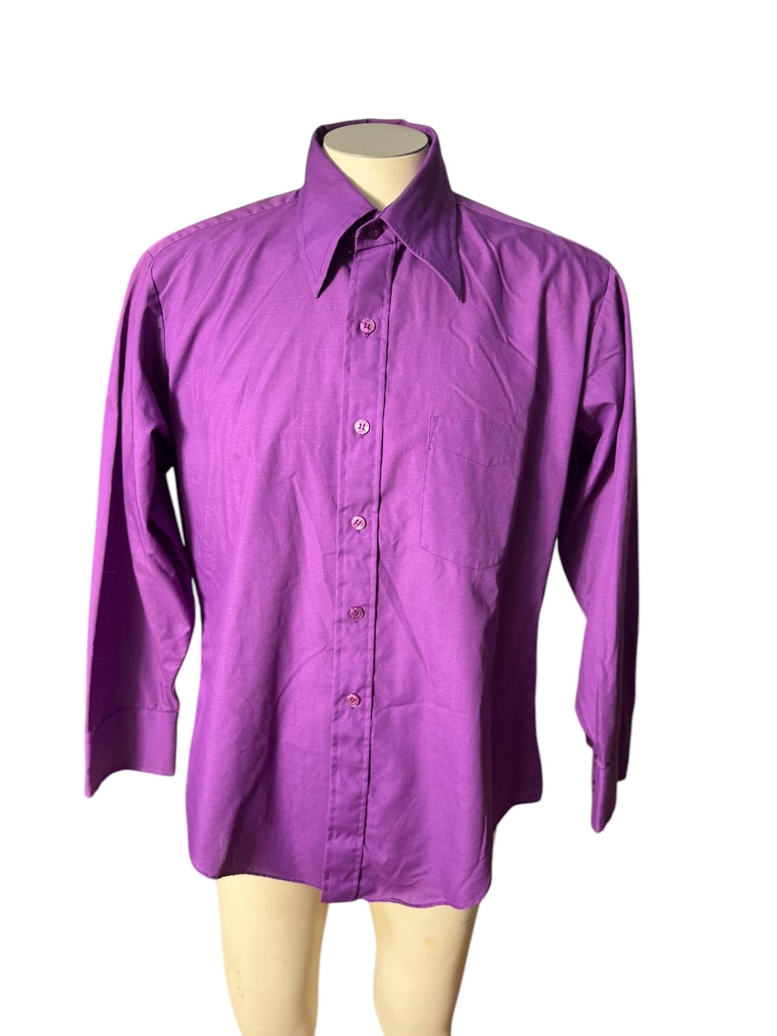 Vintage 70's purple dress shirt 16 33 Marco