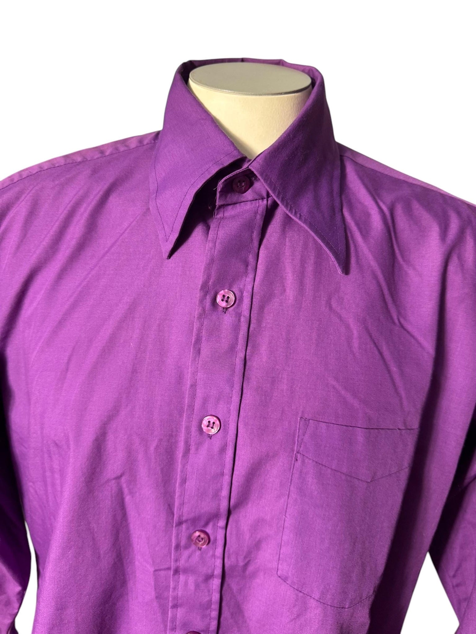 Vintage 70's purple dress shirt 16 33 Marco