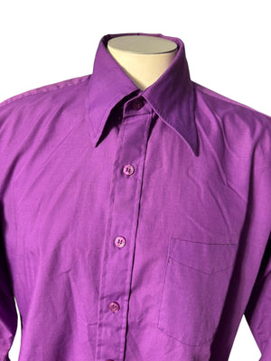 Vintage 70's purple dress shirt 16 33 Marco