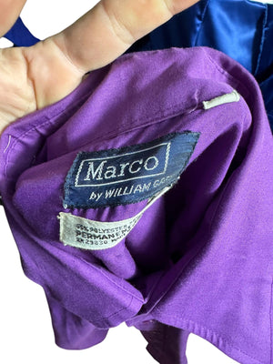 Vintage 70's purple dress shirt 16 33 Marco