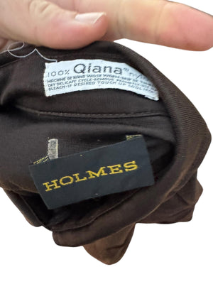 Vintage 70's brown shirt nylon S M Holmes