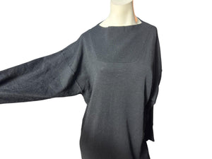 Vintage 80's black sweater dress L Italy