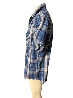 Vintage Plains plaid western shirt L