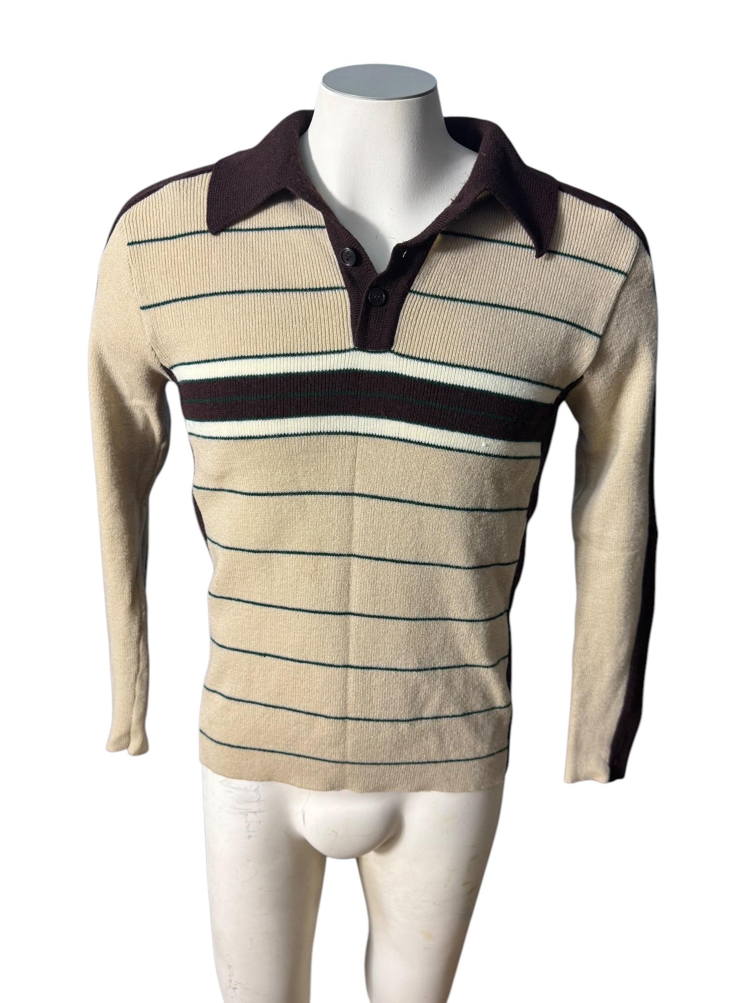 Vintage 70's men’s brown striped sweater M