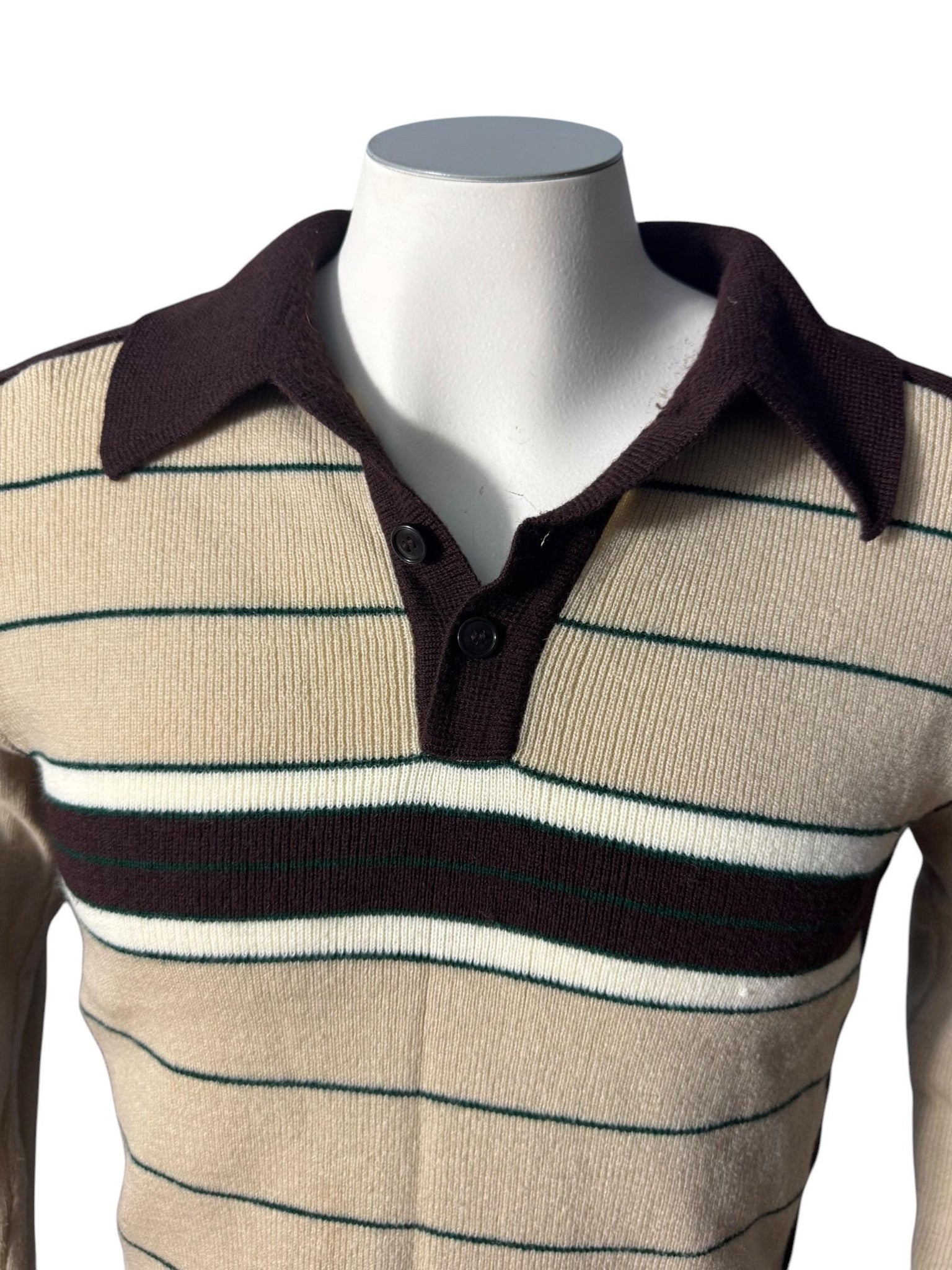 Vintage 70's men’s brown striped sweater M