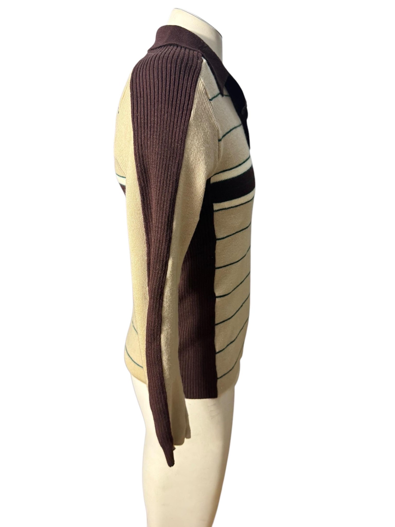 Vintage 70's men’s brown striped sweater M