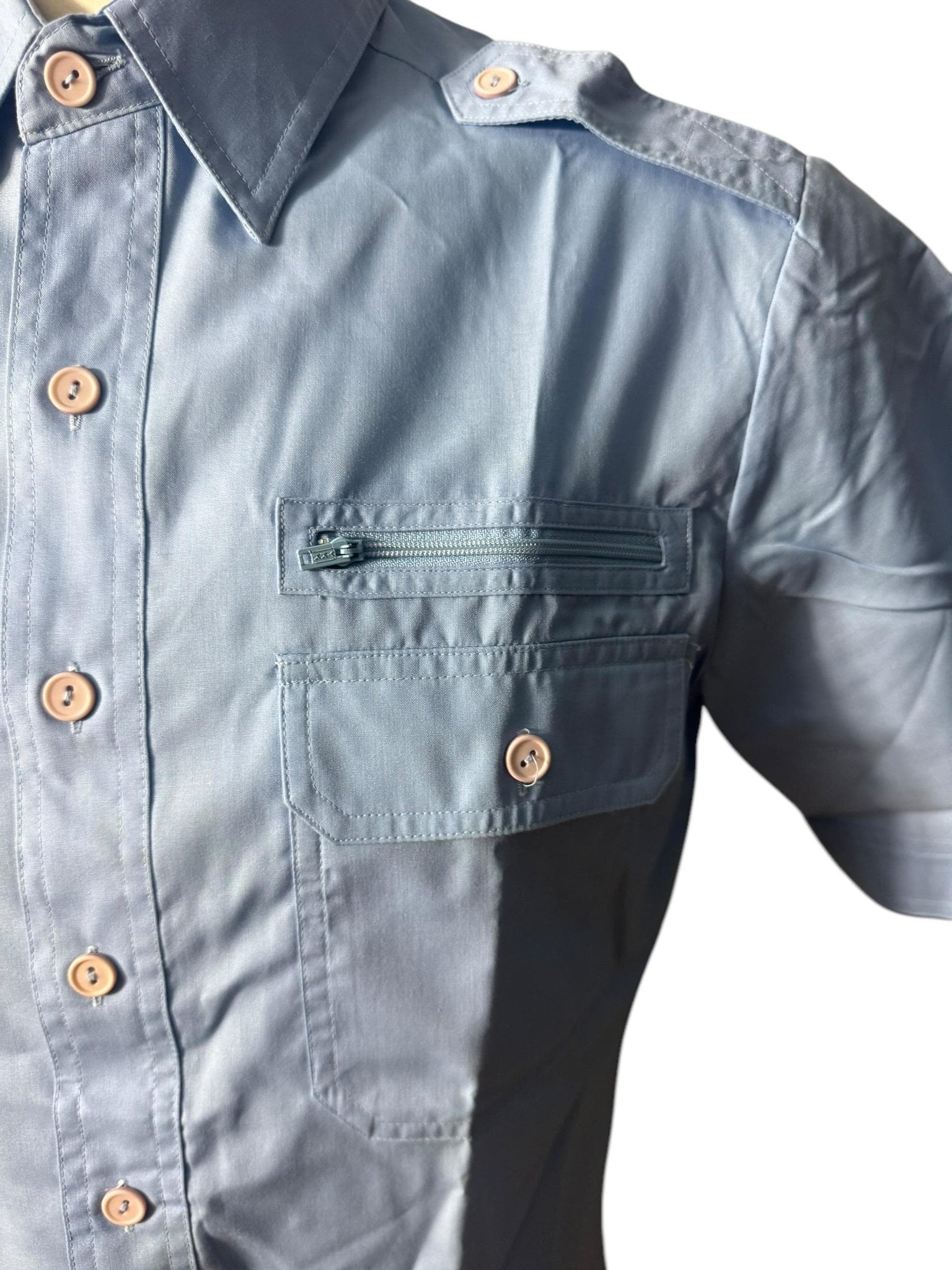 Vintage 70's blue men's shirt M Kennington