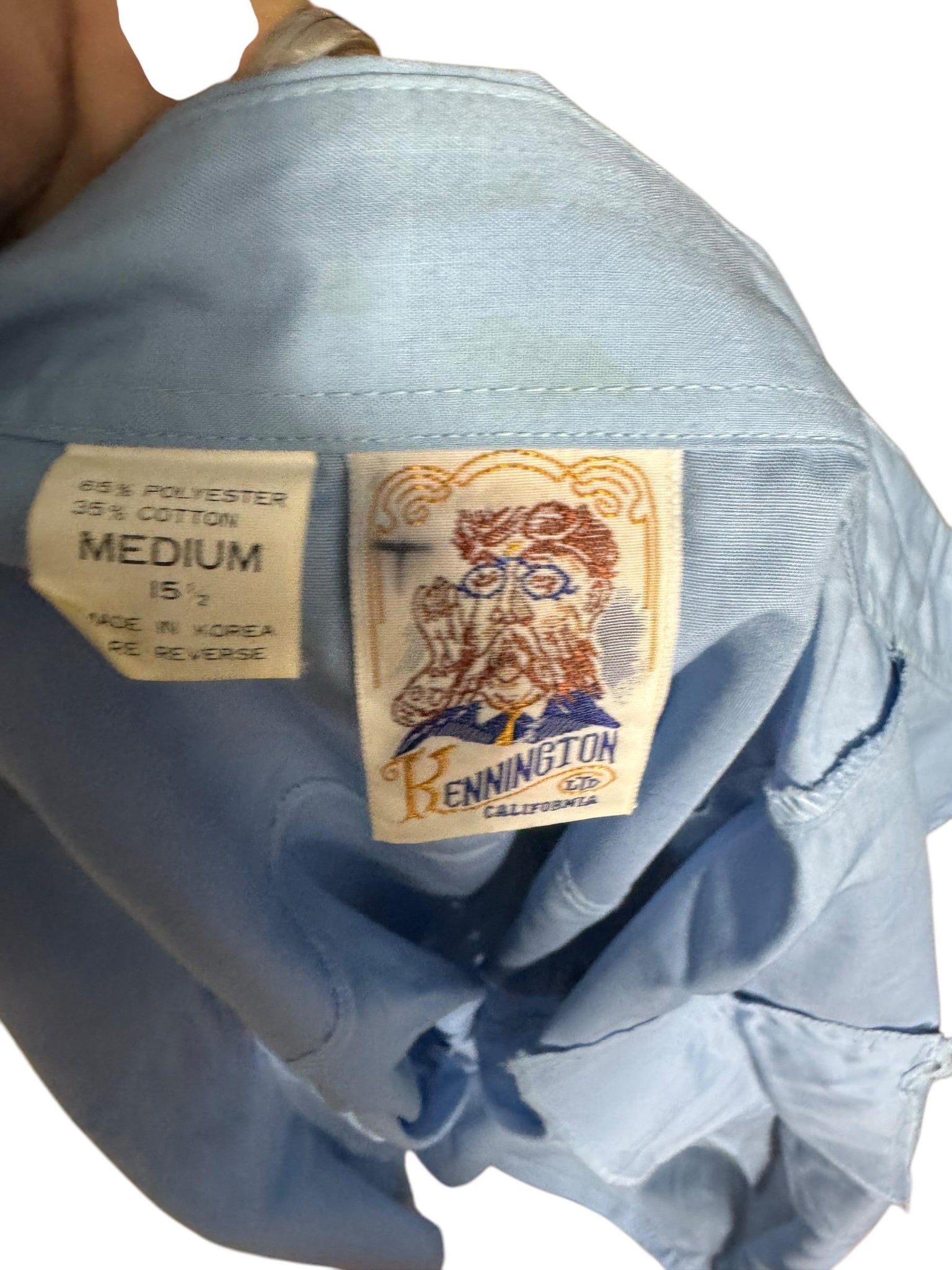 Vintage 70's blue men's shirt M Kennington