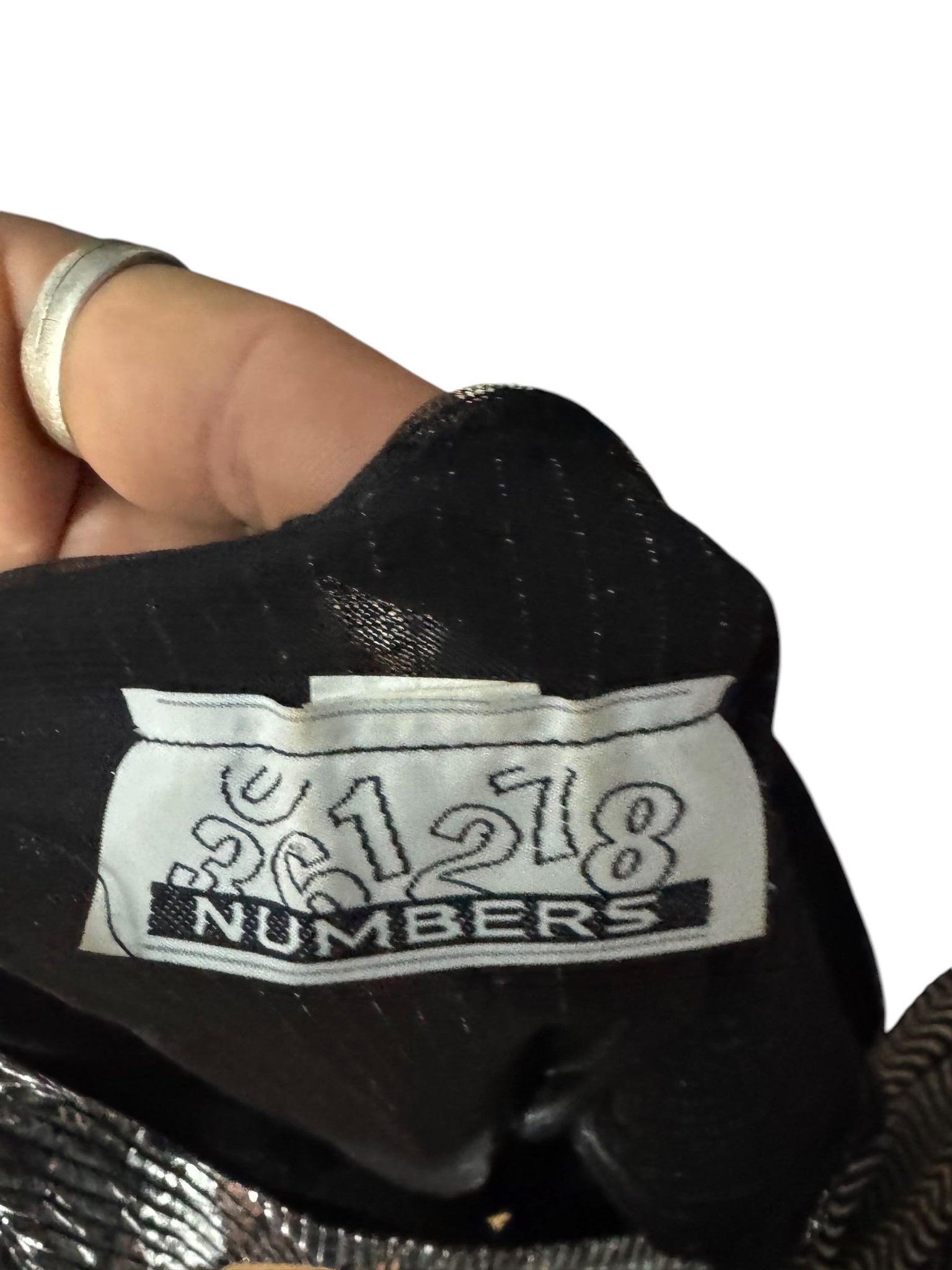 Vintage 80's black & silver metallic dress M Numbers