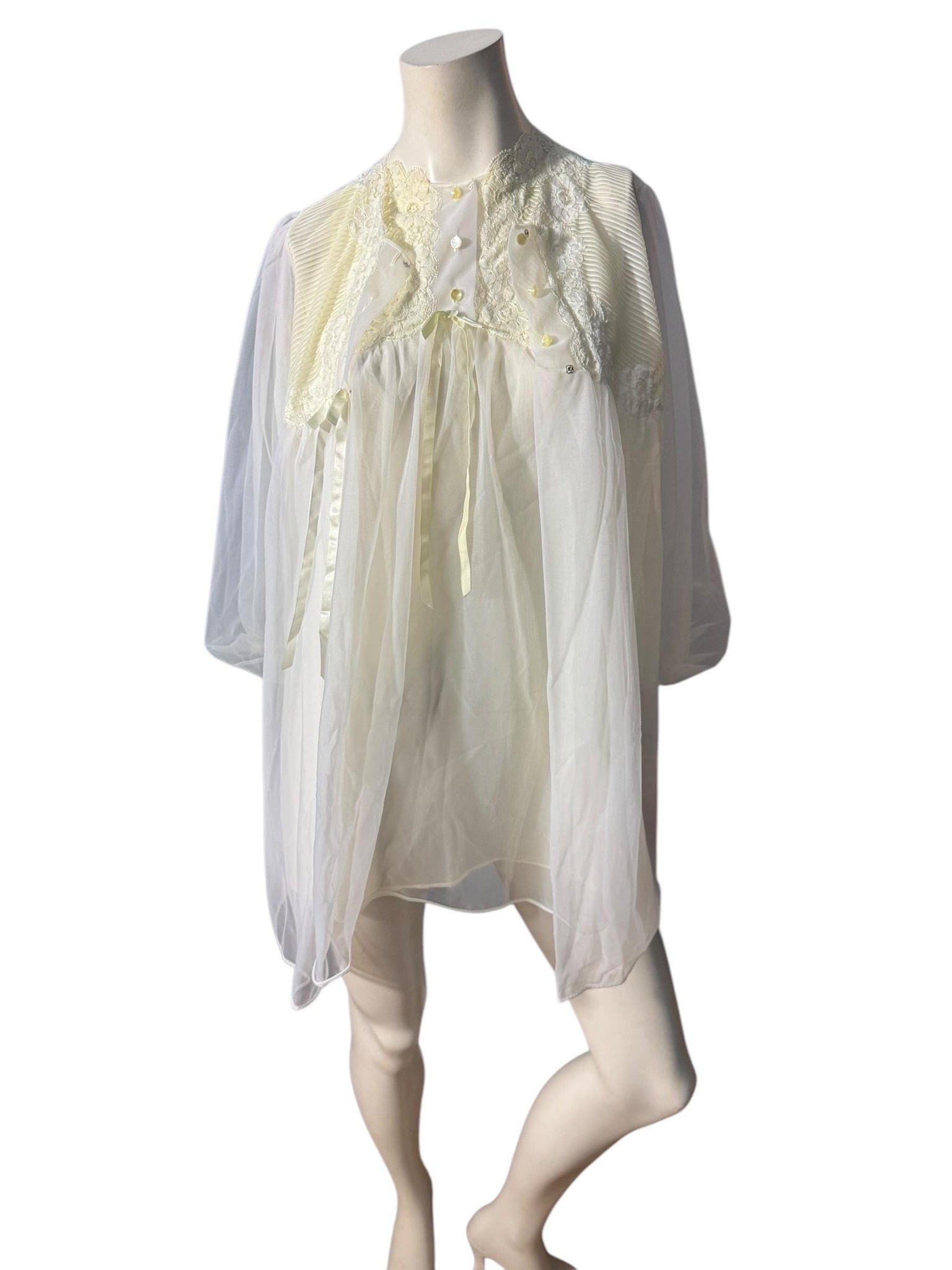 Vintage 60's white nightgown set S Gossard Artemis
