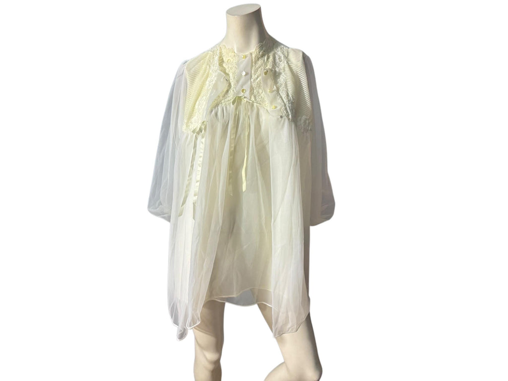 Vintage 60's white nightgown set S Gossard Artemis