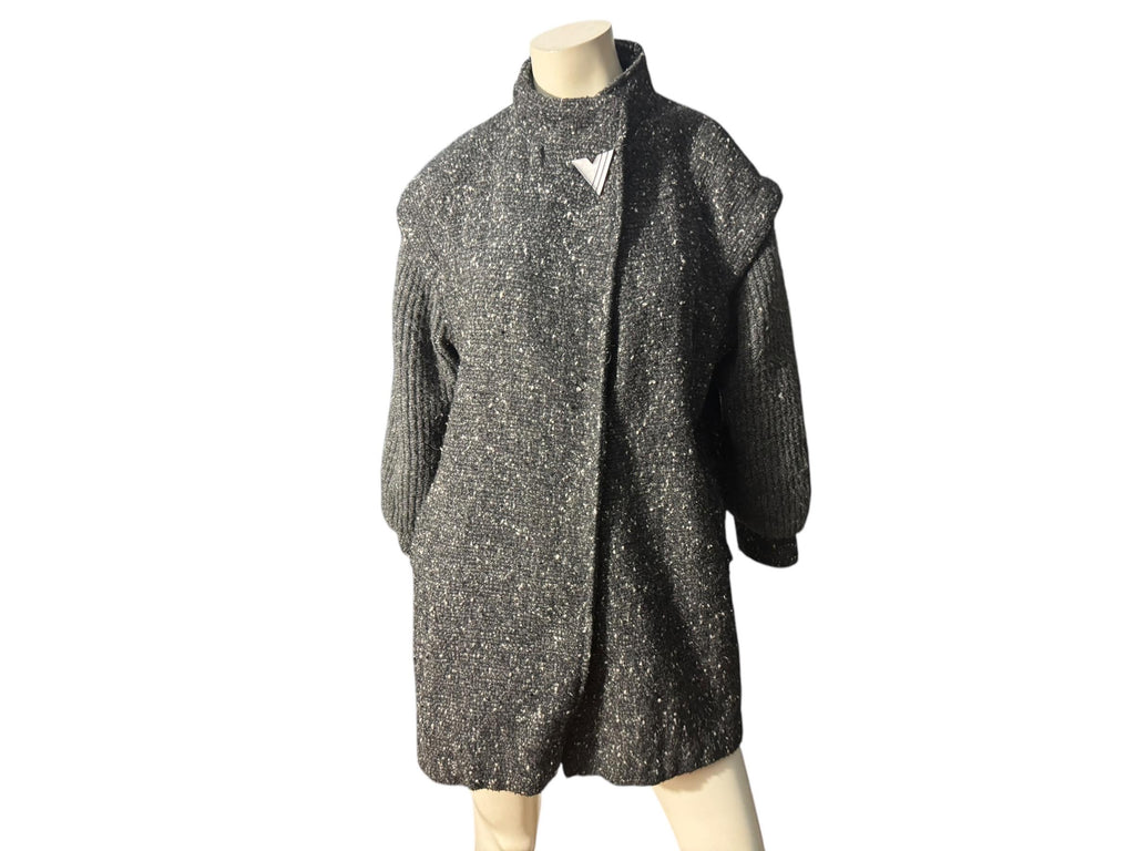 Vintage 80's gray wool and sweater coat M