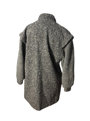 Vintage 80's gray wool and sweater coat M