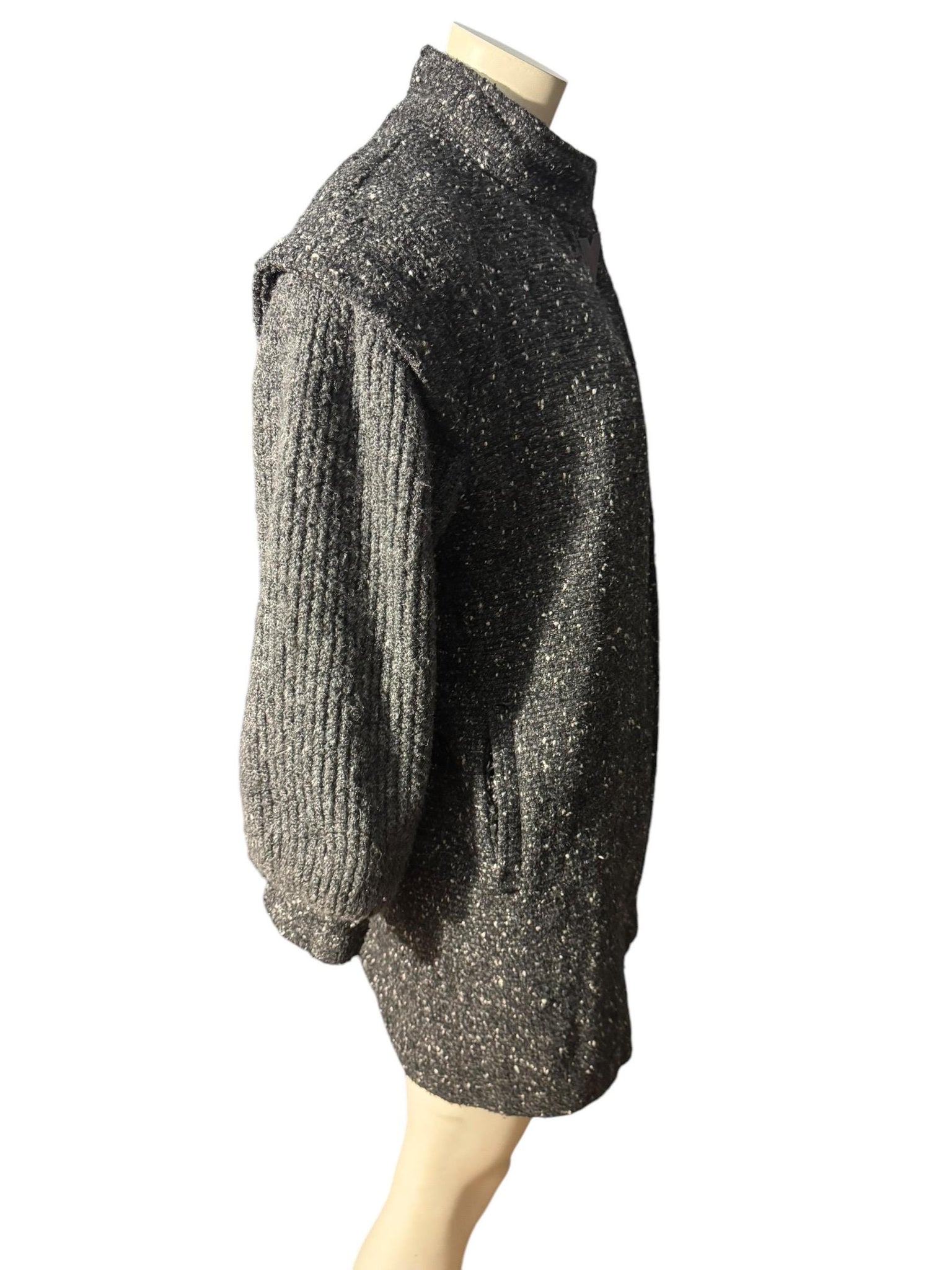 Vintage 80's gray wool and sweater coat M