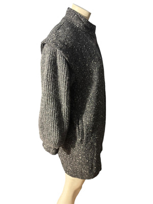 Vintage 80's gray wool and sweater coat M