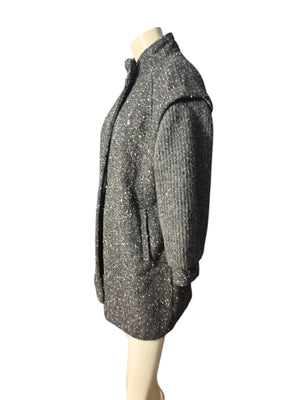 Vintage 80's gray wool and sweater coat M