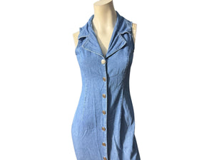 Vintage 80's blue jean dress 4 Carol Anderson