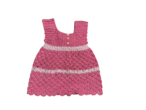 Vintage pink crochet baby dress