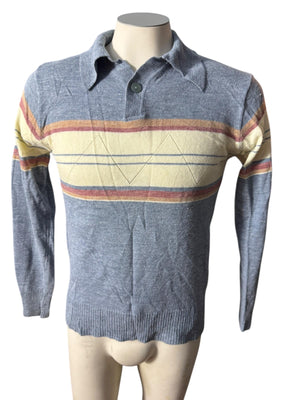 Vintage 70's men's collared sweater M Barclay