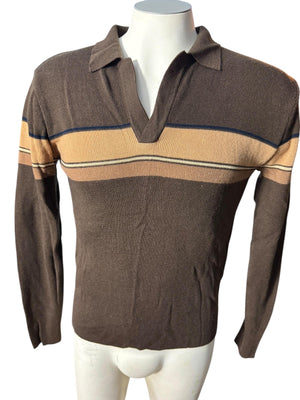 Vintage 70's brown men's Saturdays sweater M