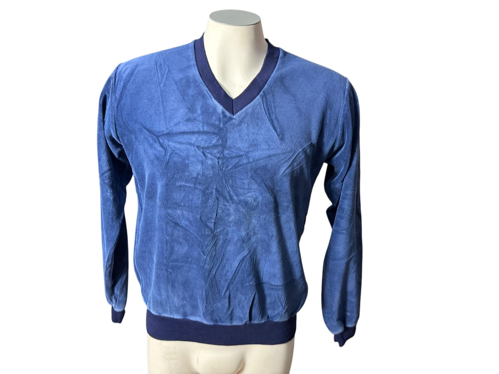 Vintage 70's men's blue velour shirt M Campus