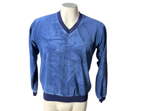 Vintage 70's men's blue velour shirt M Campus