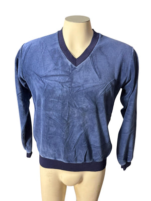 Vintage 70's men's blue velour shirt M Campus