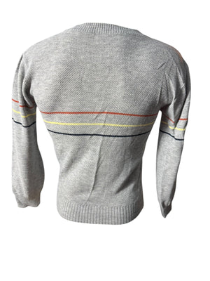Vintage 70's men's gray striped sweater M