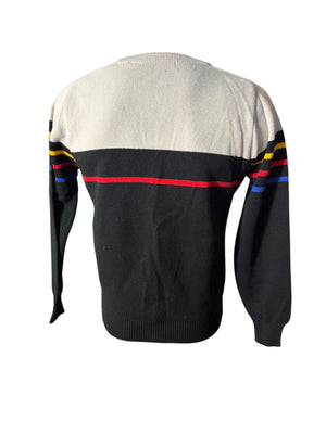 Vintage 70's men's black striped sweater M
