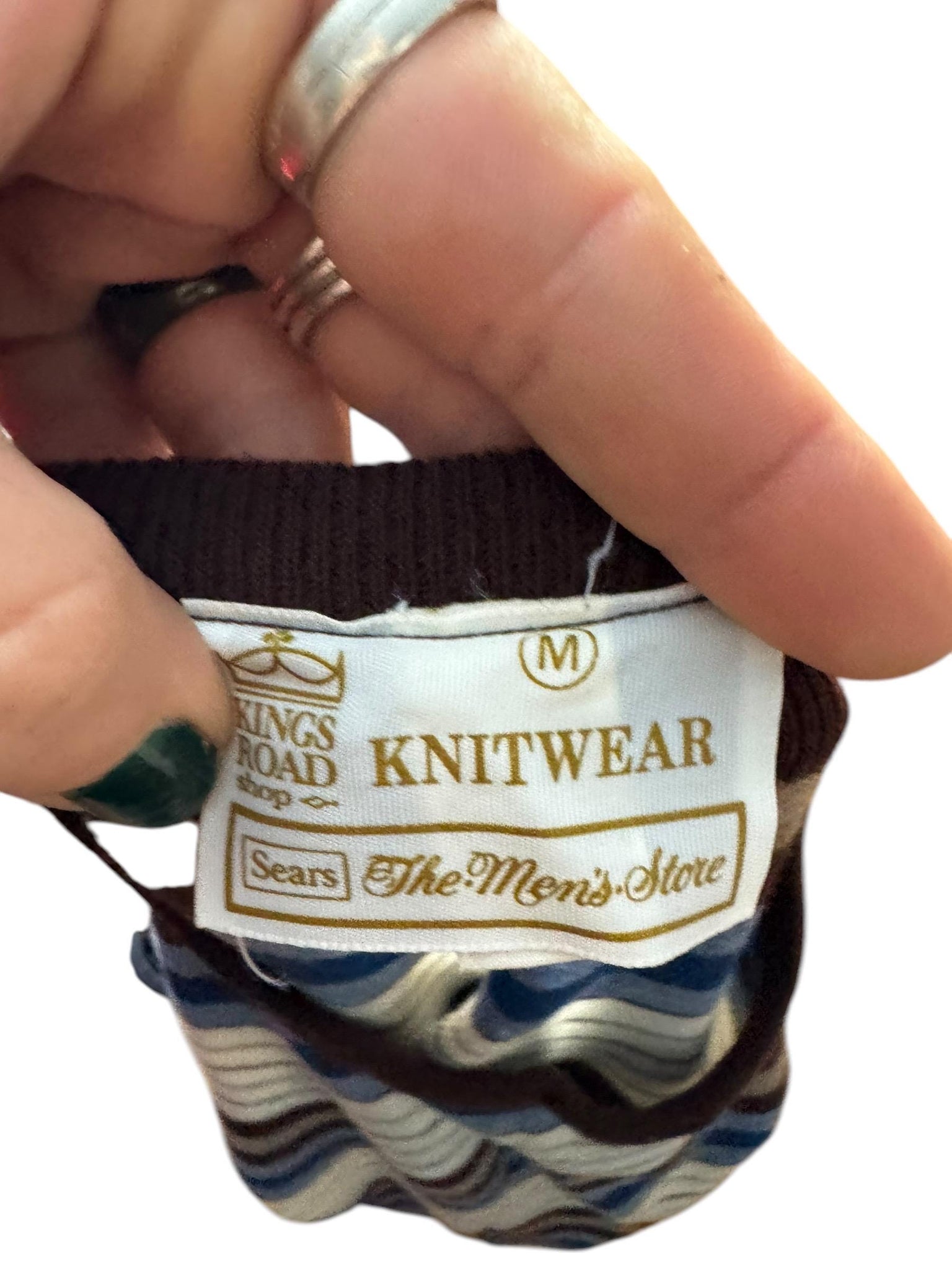 Vintage 70's men's striped sweater M Kings Road