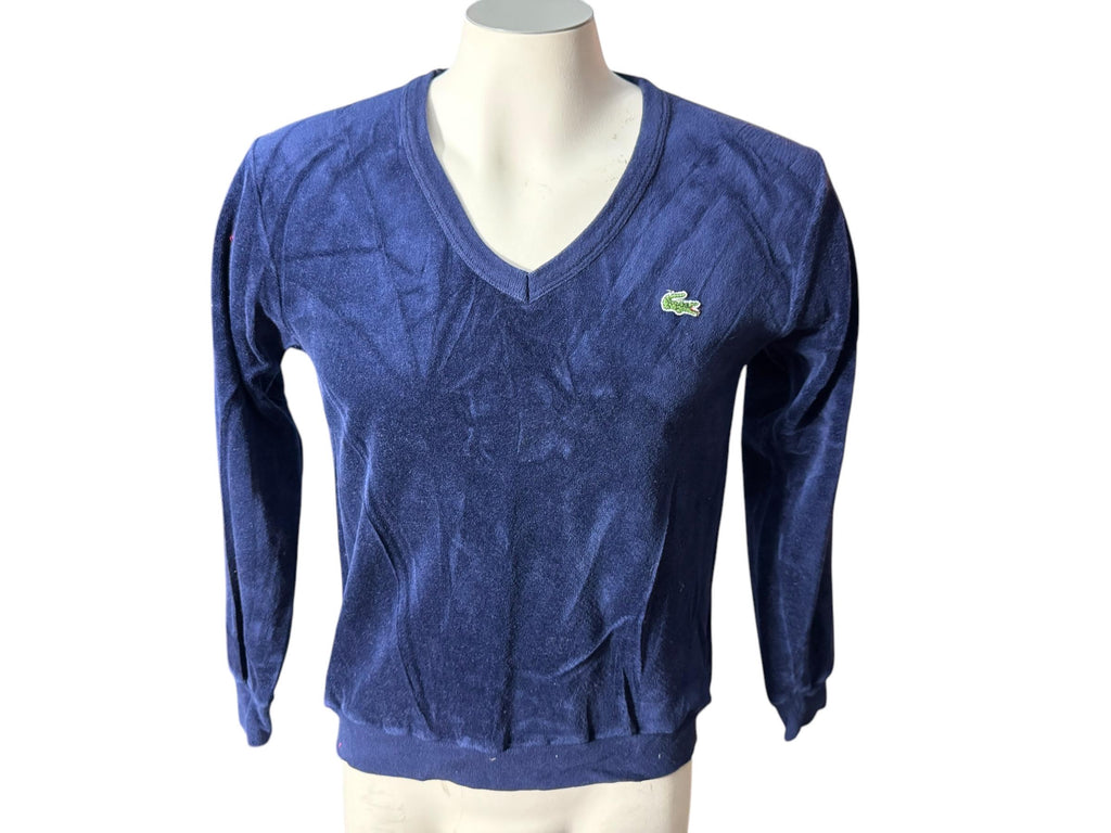 Vintage men's blue velour v neck top M Izod