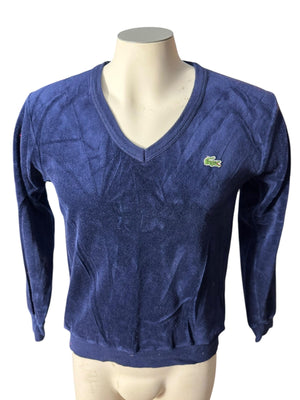 Vintage men's blue velour v neck top M Izod