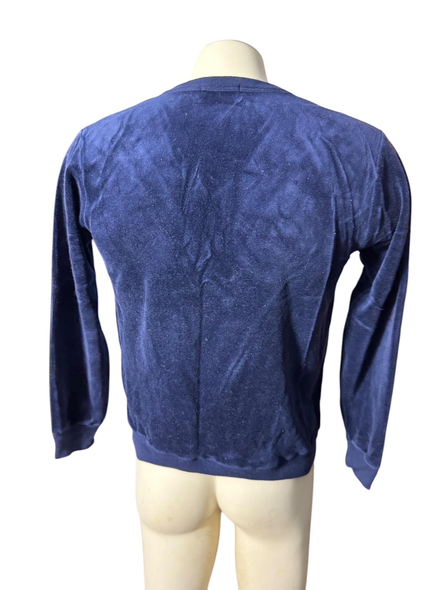 Vintage men's blue velour v neck top M Izod