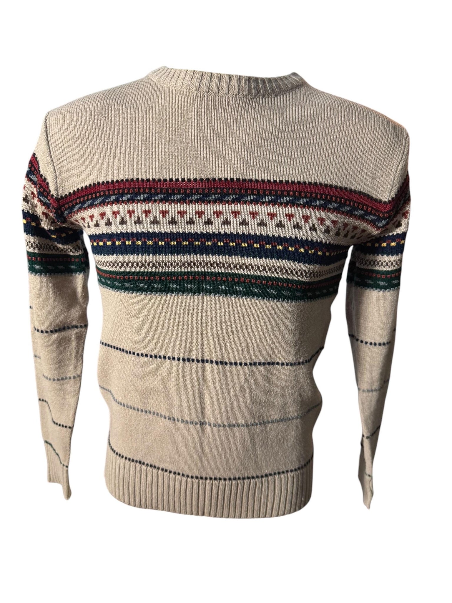 Vintage 70's men's brown striped sweater M Kennington