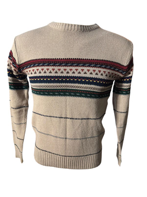 Vintage 70's men's brown striped sweater M Kennington