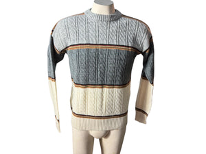 Vintage 70's men's brown striped sweater M Campus