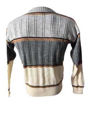 Vintage 70's men's brown striped sweater M Campus