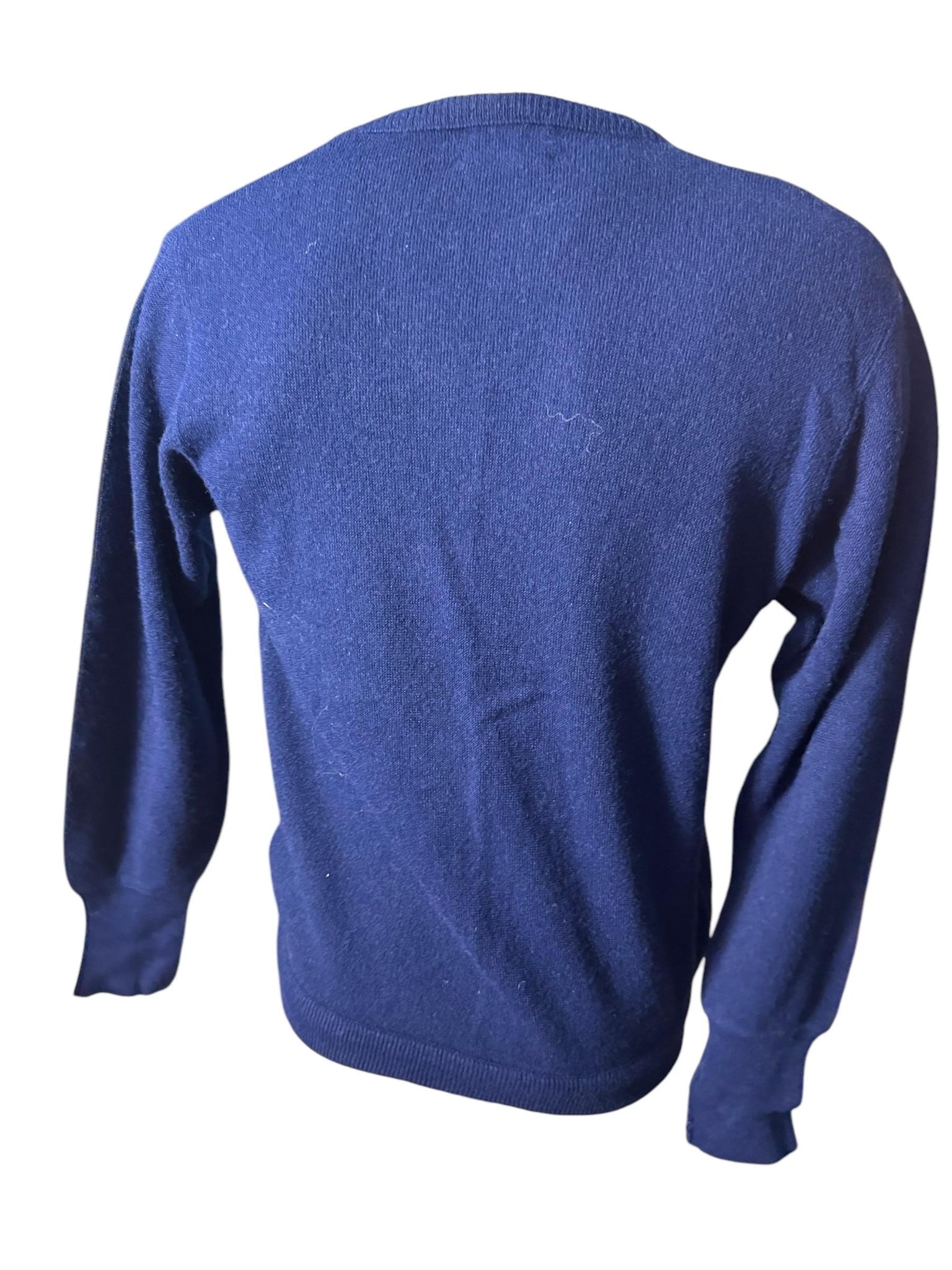 Vintage 70's men's blue v neck sweater M The Fox