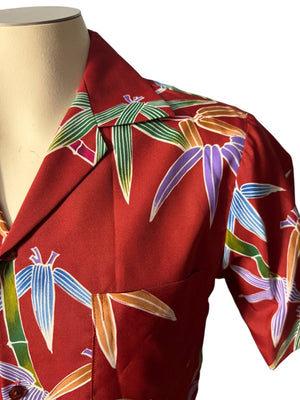 Vintage 60's 70's Hawaiian shirt S Blue Hawaii