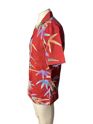 Vintage 60's 70's Hawaiian shirt S Blue Hawaii