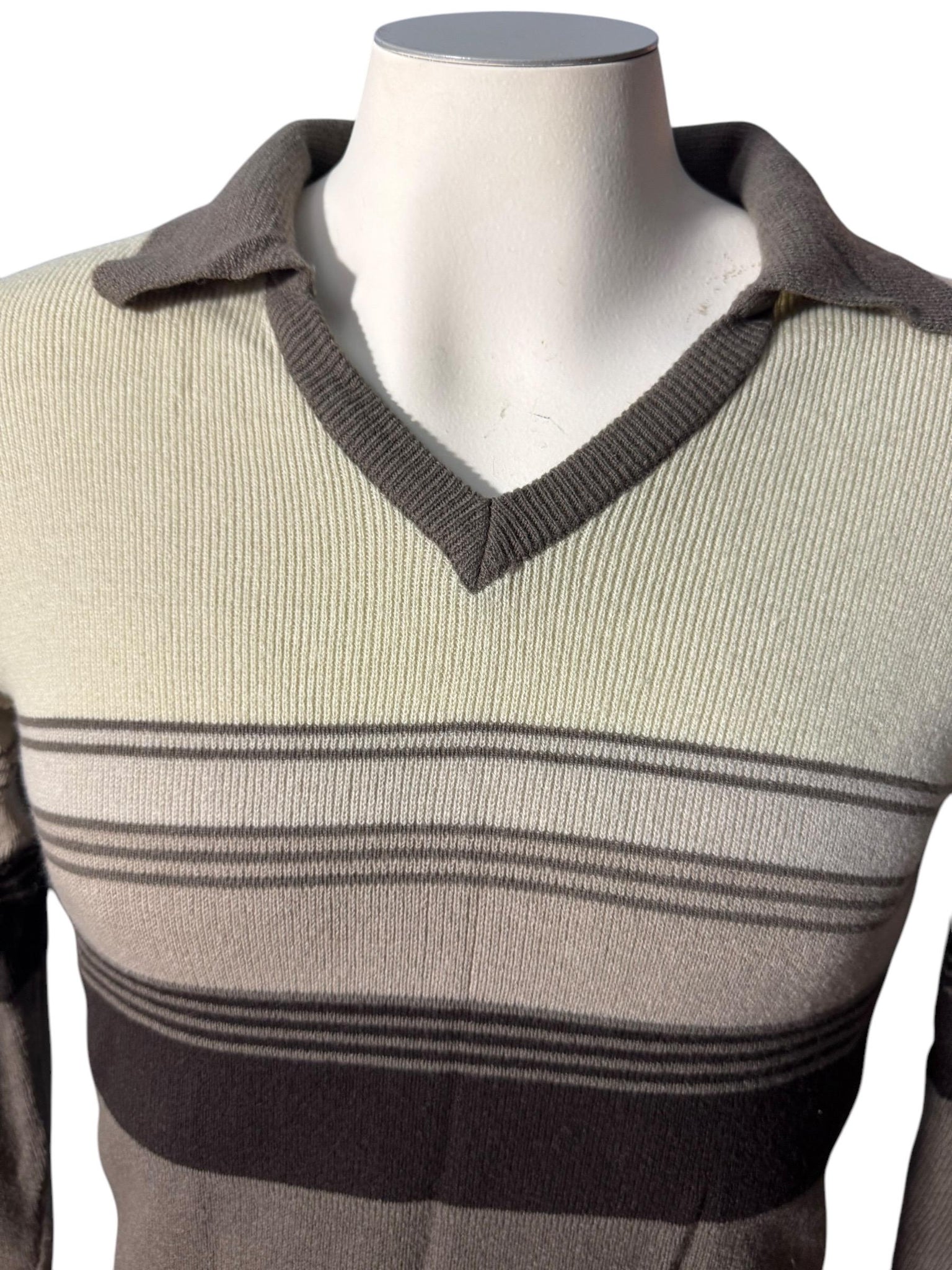 Vintage 70's men's brown striped sweater M National
