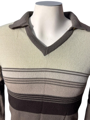 Vintage 70's men's brown striped sweater M National