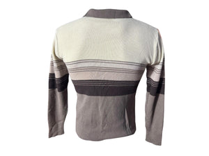 Vintage 70's men's brown striped sweater M National