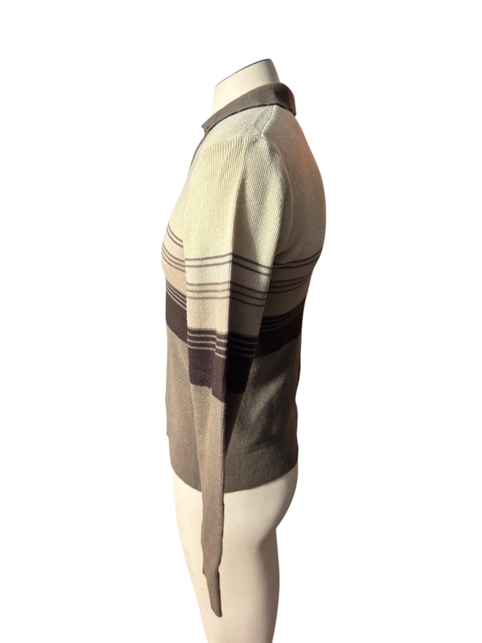 Vintage 70's men's brown striped sweater M National