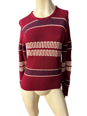 Vintage 1970’s maroon mod acrylic sweater M